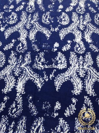 Bahan Kain Batik Kelengan Ceplok Gurdo Biru Dongker