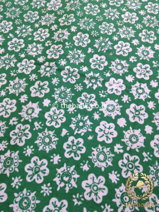Bahan Kain Batik Kelengan Ceplok Kembang Hijau