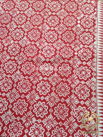Bahan Kain Batik Kelengan Jarak Kepyar Kemerahan