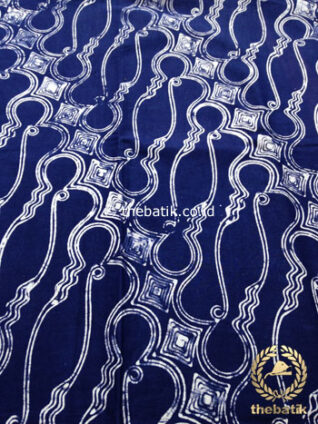 Bahan Kain Batik Kelengan Parang Barong Biru Dongker