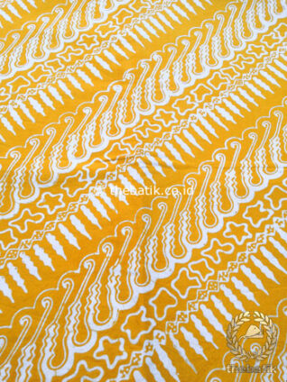 Bahan Kain Batik Kelengan Parang Tuding Kuning Cerah