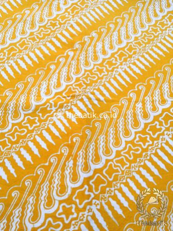Bahan Kain Batik Kelengan Parang Tuding Kuning Cerah