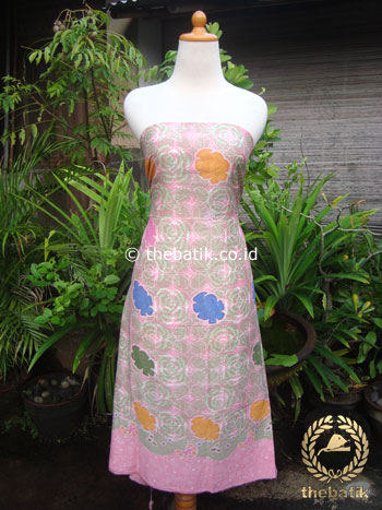 Kain Batik Katun Jepang Motif Bunga Rose Pink Coletan