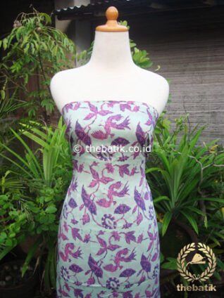 Kain Batik Katun Jepang Motif Lokcan Ungu Pastel