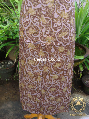 Kain Batik Katun Jepang Motif Floral Coklat