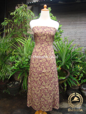 Kain Batik Katun Jepang Motif Floral Coklat Hijau