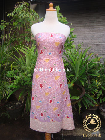 Kain Batik Katun Jepang Motif Floral Pink Pastel Coletan
