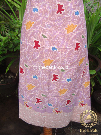 Kain Batik Katun Jepang Motif Floral Pink Pastel Coletan