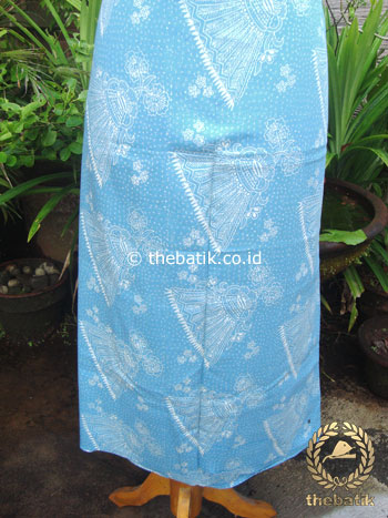 Kain Batik Katun Jepang Motif Kipas Biru Muda
