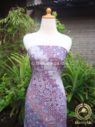 Kain Batik Katun Jepang Motif Lereng Bunga Ungu