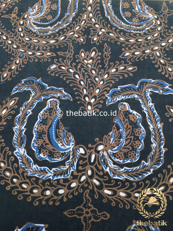 Kain Batik Tulis Warna Alam Motif Babon Angrem Latar Hitam