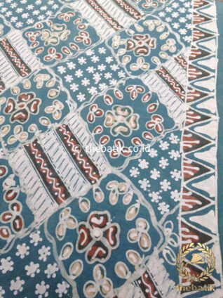 Kain Batik Tulis Warna Alam Indigo Motif Ceplokan