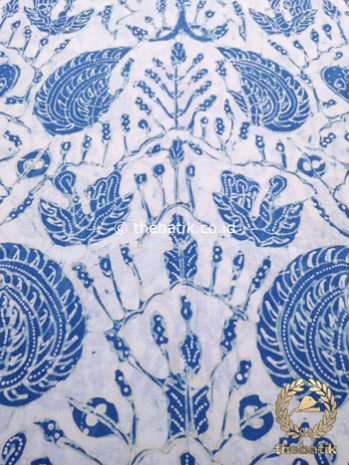 Kain Batik Tulis Warna Alam Indigo Sidoasih Latar Putih