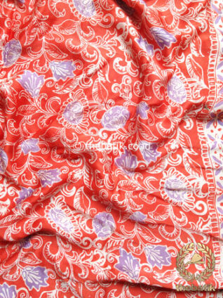 Kebaya Kain Batik Sutera Bawahan Bahan Rok Atasan Baju Orange