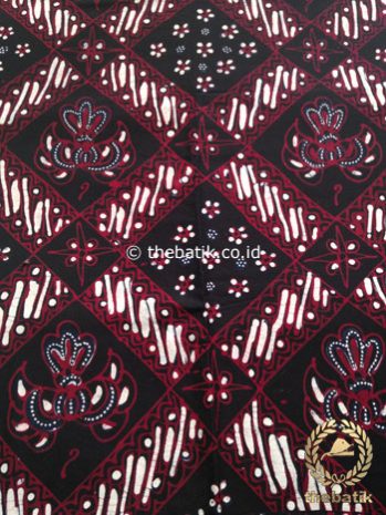 Kain Batik Tulis Motif Ceplok Gurdo Hitam