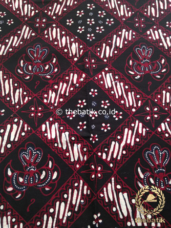 Kain Batik Tulis Motif Ceplok Gurdo Hitam