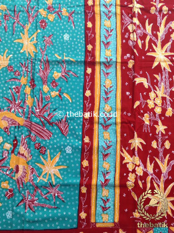 Sarung Batik Tulis Warna Marun Tumpal Tosca