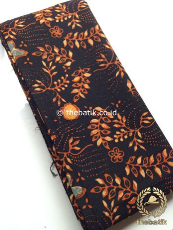 Kain Batik Cap Tulis Bahan Baju Motif Floral Hitam