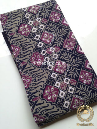 Kain Batik Cap Tulis Bahan Baju Warna Hitam Ungu