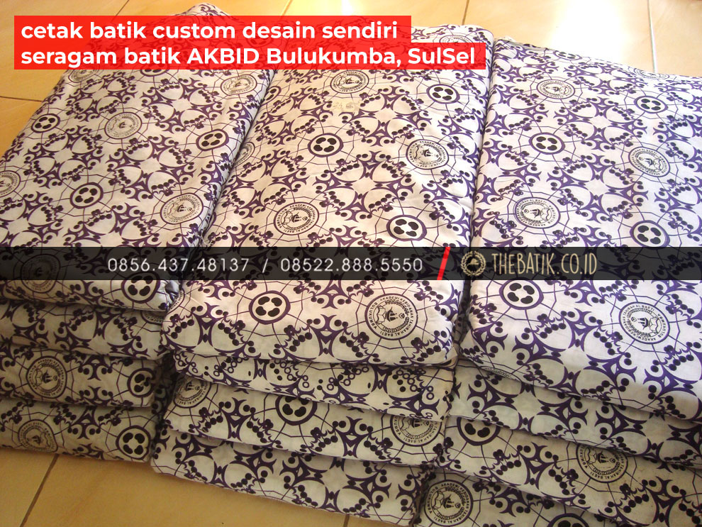 Seragam Batik Berlogo Sekolah AKBID BULUKUMBA, Sulawesi Selatan