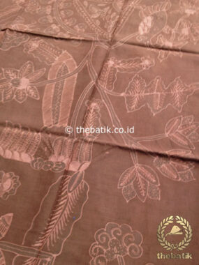 Kain Batik Tulis Warna Alam Motif Buketan Coklat