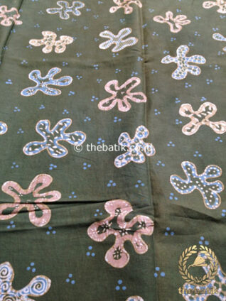 Kain Batik Tulis Warna Alam Floral Bunga Tropis Hijau