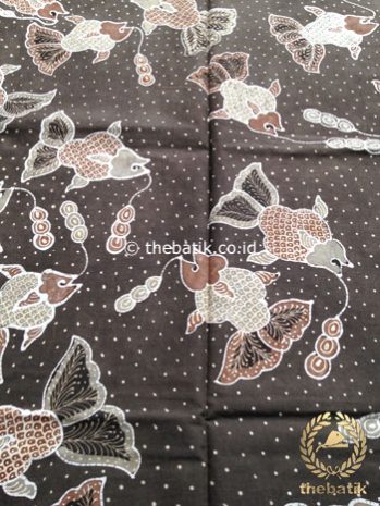 Kain Batik Tulis Warna Alam Motif Ikan Coklat Hitam
