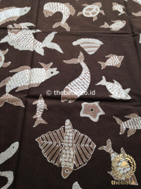Kain Batik Tulis 2,5 m Warna Alam Ikan Udang Coklat Hitam