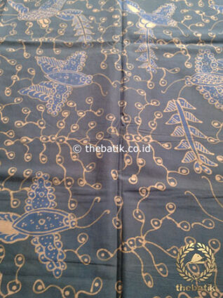 Kain Batik Tulis Warna Alam Motif Kupu Abu-Abu
