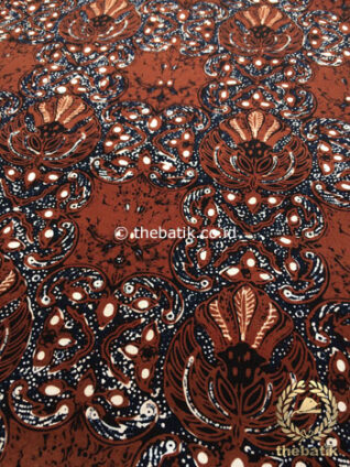 Bahan Kain Batik Kombinasi Tulis Gurdo Sogan Latar Hitam