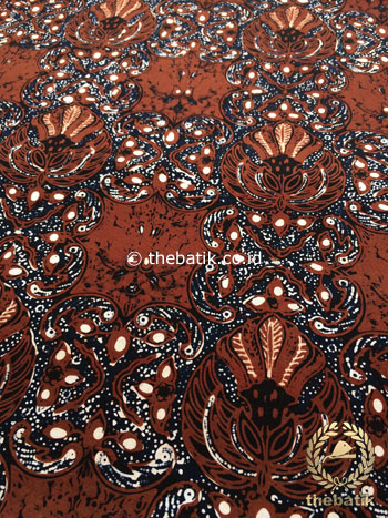 Bahan Kain Batik Kombinasi Tulis Gurdo Sogan Latar Hitam