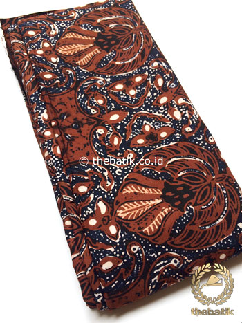 Bahan Kain Batik Kombinasi Tulis Gurdo Sogan Latar Hitam