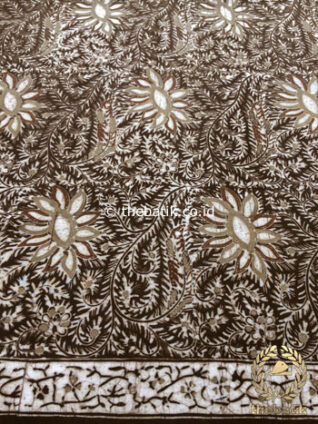 Bahan Kain Baju Batik Warna Alam Motif Floral Sulur