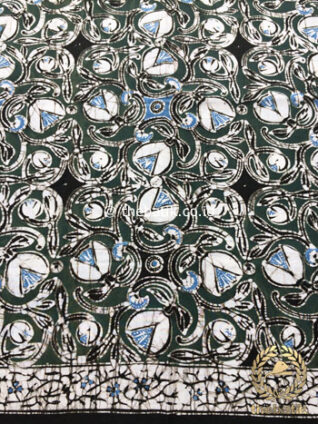 Bahan Kain Baju Batik Warna Alam Indigo Kembang Payung