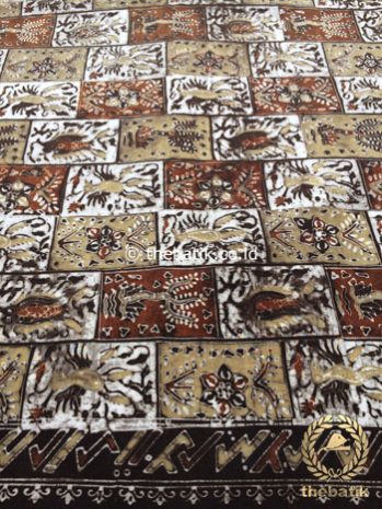 Bahan Kain Baju Batik Warna Alam Motif Ubinan Coklat
