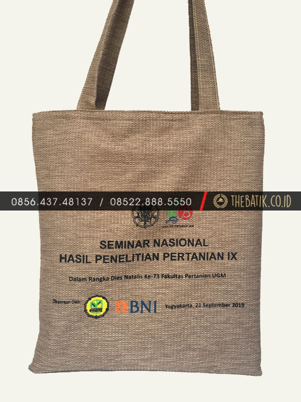 Souvenir Tas Totebag Goni Burlap Jute Custom