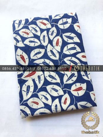 Kain Bahan Baju Batik 2 Meteran Warna Biru Daun
