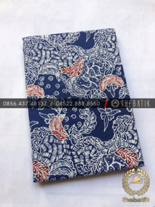 Kain Bahan Baju Batik 2 Meteran Warna Biru Floral