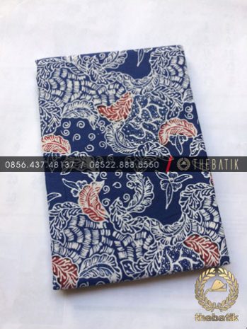 Kain Bahan Baju Batik 2 Meteran Warna Biru Floral