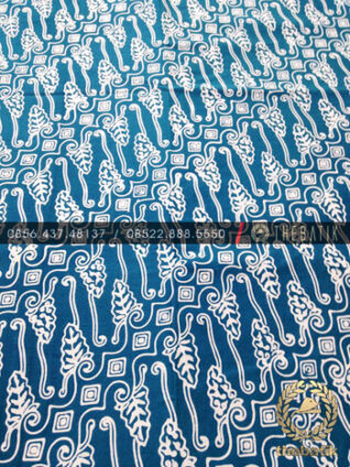 Kain Batik Bahan Baju 2 Meteran Motif Parang Biru Muda