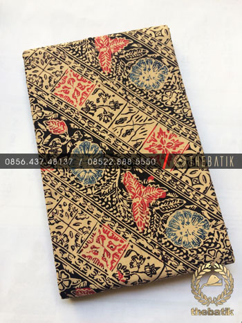 Kain Bahan Baju Batik 2 Meteran Sogan Hitam Lereng Kembang