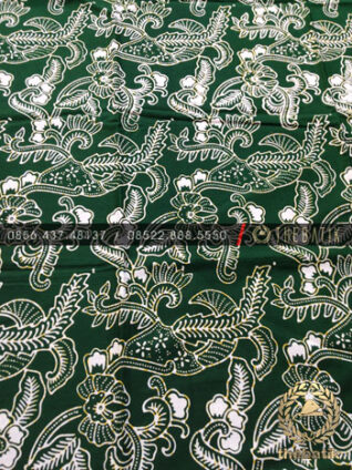 Kain Bahan Baju Batik Motif Floral Hijau