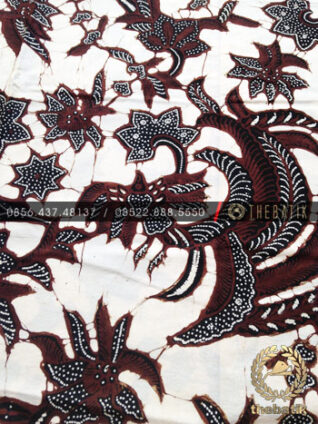 Kain Bahan Baju Batik Tulis Motif Burung Latar Putih