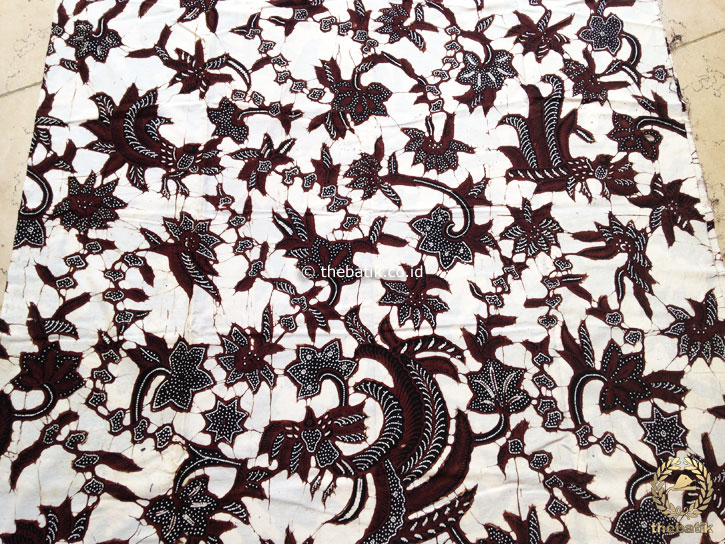 Kain Bahan Baju Batik Tulis Motif Burung Latar Putih