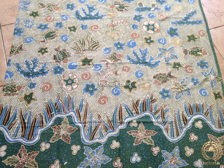 Kain Bahan Baju Batik Tulis Warna Alam Biota Laut
