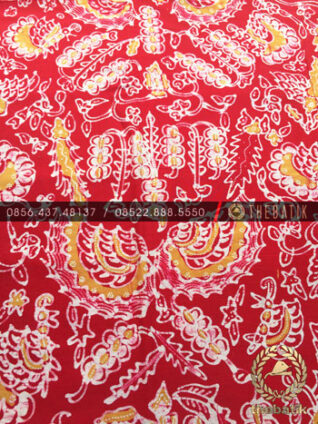 Kain Batik Tulis Jogja Motif Sri Kuncoro Merah