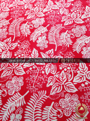 Kain Batik Sleman Motif Parijotho Warna Merah