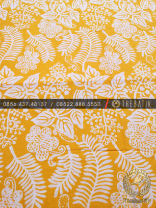 Kain Batik Sleman Motif Parijotho Warna Kuning