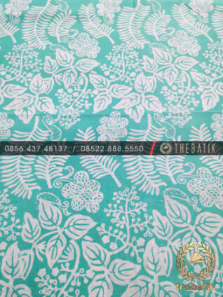 Kain Batik Sleman Motif Parijotho Warna Hijau Tosca