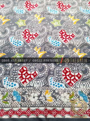 Grosir Kain Batik Primisima Coletan Modern Abu-Abu